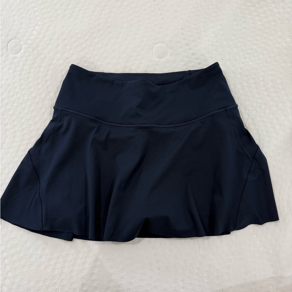 Athleta Navy Blue Athletic Skirt with Subtle Logo